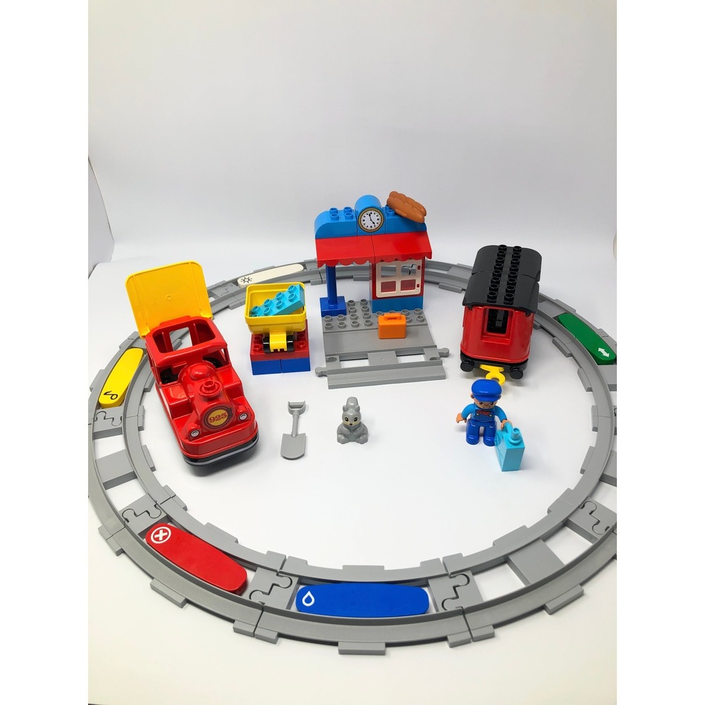 LEGO Duplo 10874 Steam Train Tracks Set Motorized Hub No 5 Multicolor Working